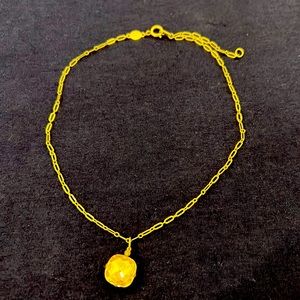 Catherine Popesco X-Large Champagnes Stone on Gold necklace